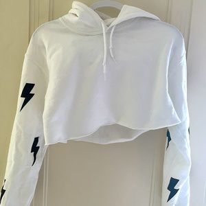 Lightning bolt cropped hoodie